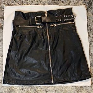 Faux Leather skirt {with the belt}